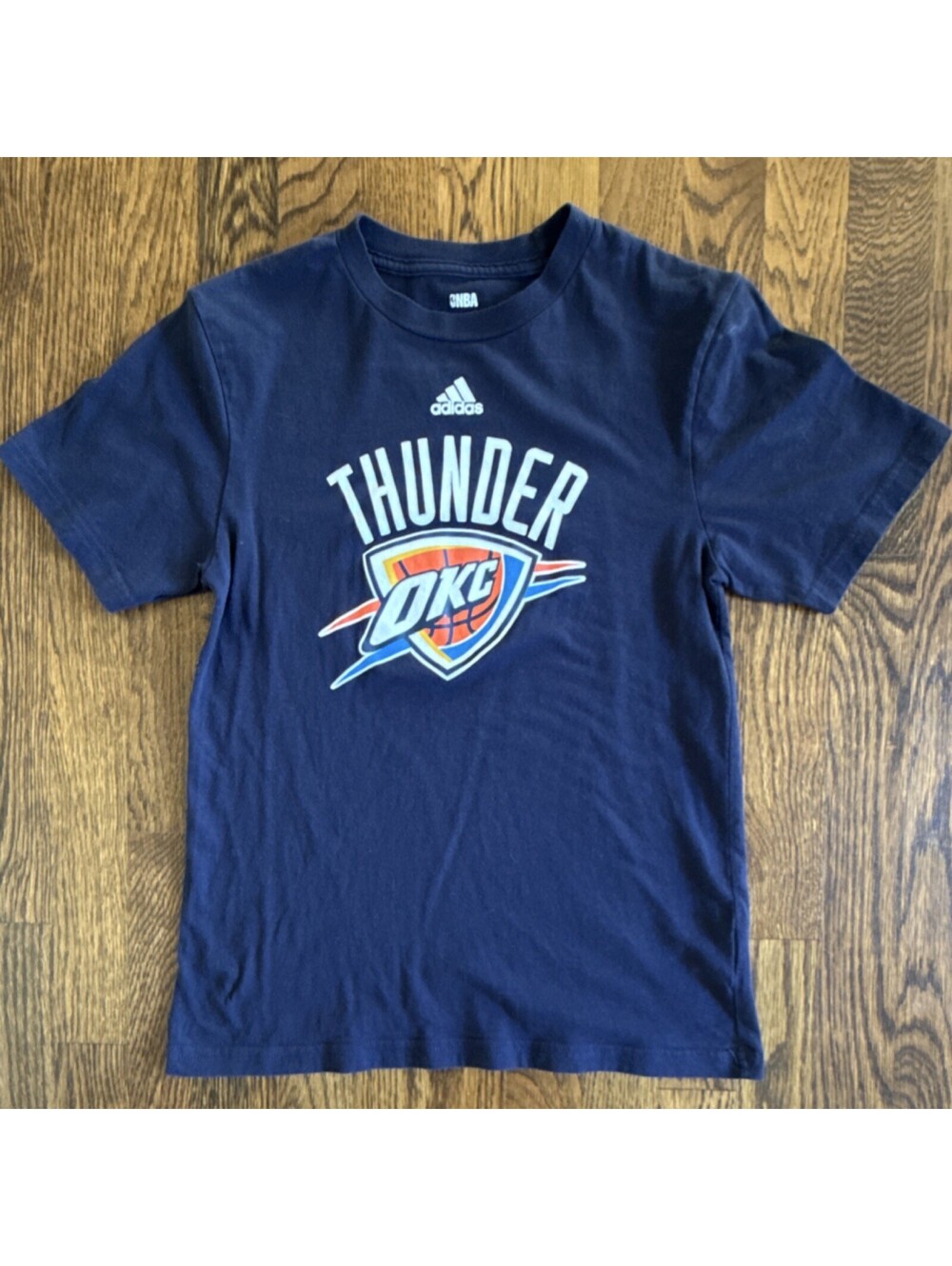 adidas NBA Oklahoma City Thunder OKC Blue Boys T-Shirt Youth L (10/12)